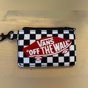 Vans Black and White Checkered Wallet/ card holder with Red Logo